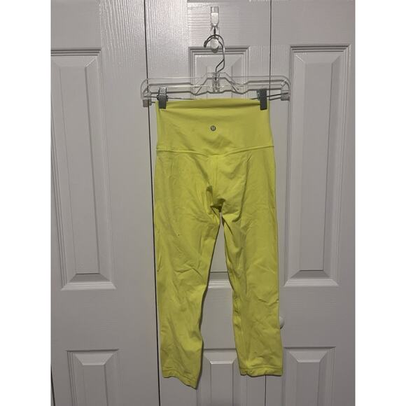 Lululemon Align High Rise Crop 21" Electric Lemon Size 4 - Picture 5 of 6